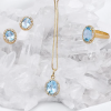 Aretes Topacio Azul y Diamantes en Oro Amarillo 18K - Imagen 4