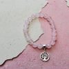 Pulsera Cuarzo Rosa dije árbol de la vida mini - Imagen 2