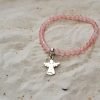 Pulsera Cuarzo Rosa dije ángel