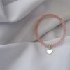 Pulsera Cuarzo Rosa dije corazón - Imagen 3