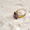 Anillo Amatista en Oro Amarillo con Diamantes - Imagen 3