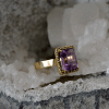 Anillo Amatista en Oro Amarillo con Diamantes - Imagen 2