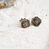 Aretes topo en Plata con Oro amarillo 18k y Diamantes - Imagen 2