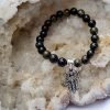 Pulsera Obsidiana dije mano hamsa - Imagen 3