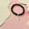 Pulsera Obsidiana dije mano hamsa - Imagen 2