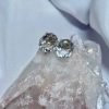 Aretes cuarzo Transparente Semiovalo Faceteado