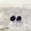 Aretes Amatista Oro Blanco 18k