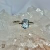 Anillo Aguamarina Óvalo Oro Blaco 18 K