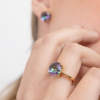 Anillo Topacio Místico Redondo en Oro Amarillo 18K - Imagen 2