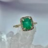 Anillo Esmeralda y Diamantes en Oro 18K