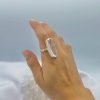 Anillo Cuarzo Rosa Rectangular Alargado - Imagen 2