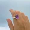 Anillo Amatista Lavanda Ovalado Facetado - Imagen 2