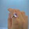 Anillo Amatista Lavanda Rectangular - Imagen 2
