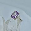 Anillo Amatista Lavanda Rectangular