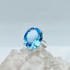 Anillo Topacio Azul Redondo Grande