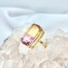 Anillo Ametrino rectangular Oro Amarillo 18 K