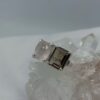 Anillo Doble Cuarzo Humo rectangular y Cuarzo Rosa rectangular colección Armonía Dual