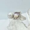 Anillo Doble Ametrino y perla Colección Armonía Dual