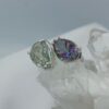 Anillo doble Prasiolita y Topacio Místico gotas colección Armonía Dual