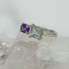 Anillo Doble Amatista y Aguamarina Colección Armonía Dual