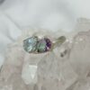 Anillo Doble Amatista y Aguamarina gotas Colección Armonía Dual