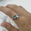 Anillo Doble Amatista y Aguamarina gotas Colección Armonía Dual - Imagen 2