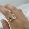 Anillo Doble Citrino y Cuarzo Transparente Colección Armonía Dual - Imagen 2