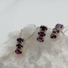 Aretes Granate Rosados Fijos - Imagen 2