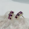 Aretes Granate Rosados Fijos