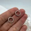 Aretes Redondos Diamantes en Oro Blanco 18K - Imagen 2