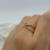 Anillo Zafiro Rosa con Diamantes en Oro Amarillo18 k - Imagen 2