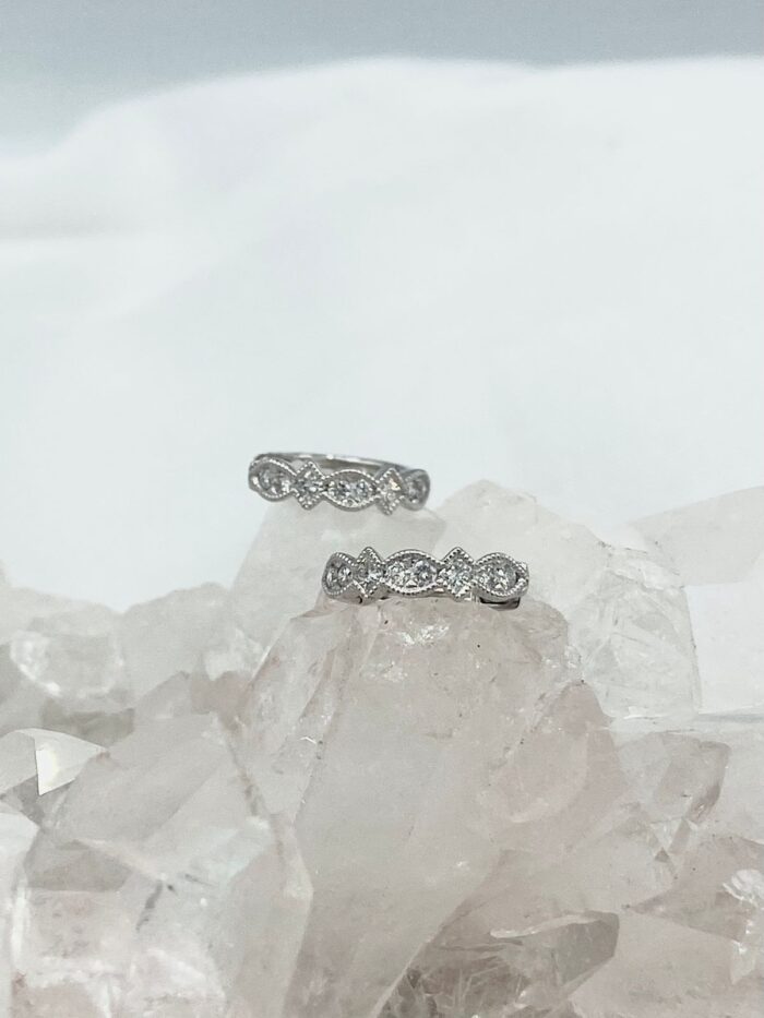 Aretes Diamantes estilo candongas varias formas en Oro Blanco 18K #2