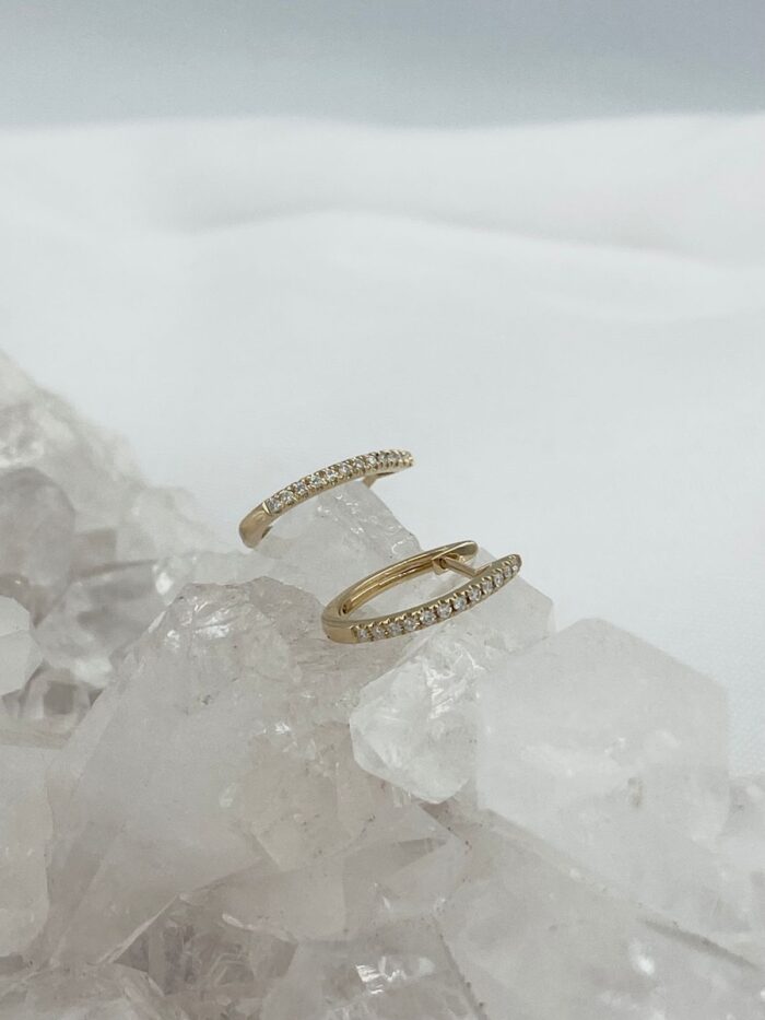 Aretes Diamantes estilo candongas en Oro Amarillo 18K #1