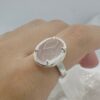 Anillo Cuarzo Rosa ovalado cabuchón - Imagen 2