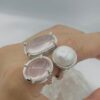 Anillo Cuarzo Rosa con Perla colección llénate de color - Imagen 2