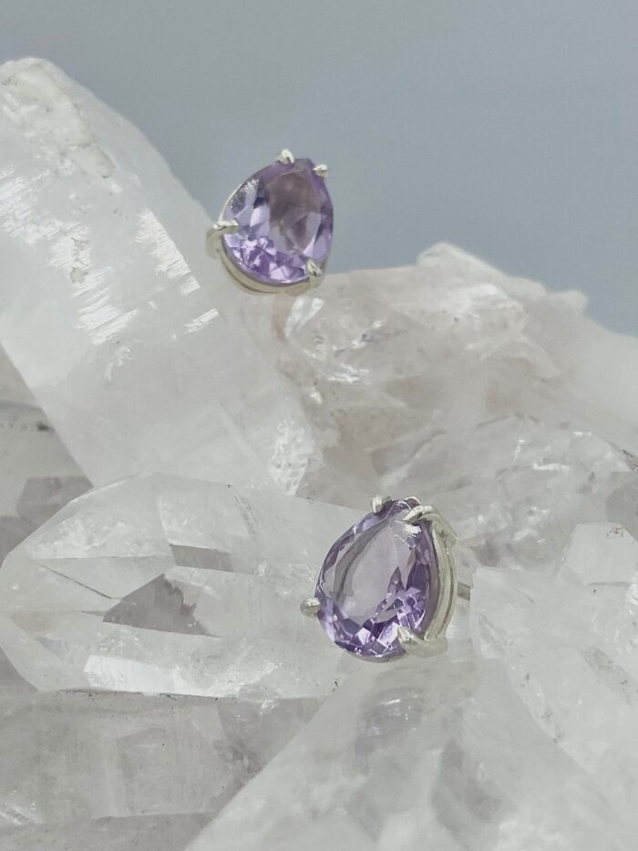 Aretes Amatista Lavanda gotas - Imagen 2