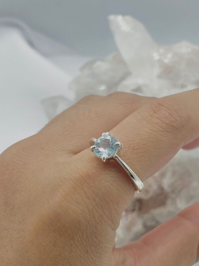 Anillo Aguamarina redondo - Imagen 2